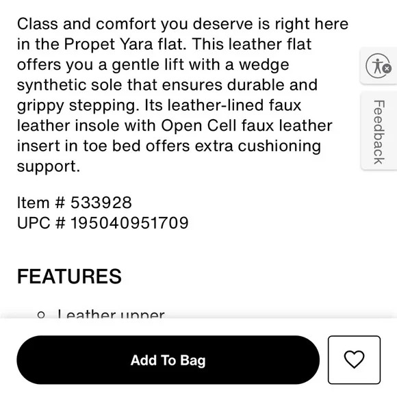 Propet Yara Flats Navy Blue Leather NWT - Size 9AA Narrow - Picture 2 of 12